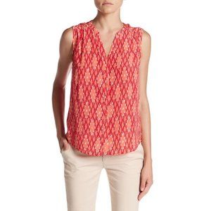 Womens Size XS Joie Finnegan Pure Silk Ikat Print Button Front Tank Top